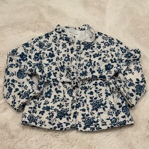 Janie and Jack 2T Blue Floral Quilted Jacket